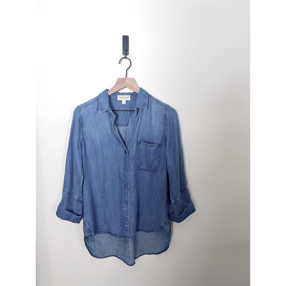 cloth & stone Tops - Cloth & Stone Denim Button Up Shirt Size S